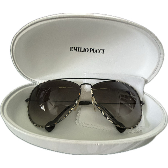 Emilio Pucci Aviator Sunglasses W/Case - Picture 1 of 5